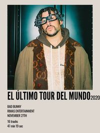 minimal aesthetic polaroid album poster for el ultimo tour del mundo by bad bunny