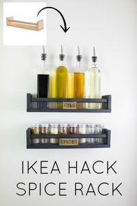 Ikea Bekvam hack! DIY industrial farmhouse spice rack tutorial. Perfect affordable idea for a modern farmhouse pantry.