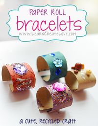 Have you made these flashy recycled bracelets yet? Gorgeous! We do not recommend using glitter with children under 3 years of age.