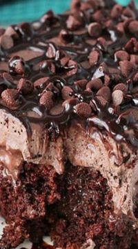 Chocolate Poke Cake- I might just use this recipe for the frosting