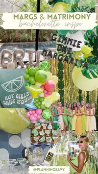 MARGS & MATRIMONY 💚✨🌴 How cute is this bachelorette theme? Who is using this theme in 2024? Bachelorette in Savannah, GA | Bachelorette in Jacksonville, FL