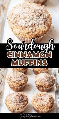 These cinnamon sourdough muffins can be made with sourdough discard or active sourdough starter. They are a quick and delicious treat that sourdough bakers will love! 