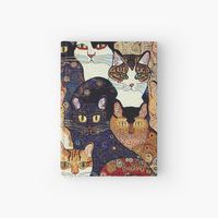 Get my art printed on awesome products. Support me at Redbubble #RBandME: https://www.redbubble.com/i/notebook/Gustav-Klimt-style-Cats-by-NeffeliesStuff/147122644.RXH2R?asc=u