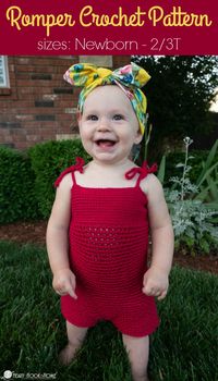 This romper crochet pattern is perfect for infants from newborn through the toddler years.  Keep the baby cool in these hot summer months!