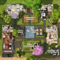 Michaela Sims | Sims 4 Builder ✨🇨🇿 | And now the floor plan of my Willow Creek Trailer Park 🌸 I included both the whole lot as well as all of the individual trailers, each has … | Instagram