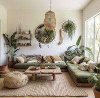 This cosy boho lounge looks like such a relaxing space to chill. And what do you think about that corner sofa made out if pallets?! So creative! 🫶🏼🍃     📸credit: @pallet.home.design 👏🏼🫶🏼 ___________________  Follow @britishhomedesign for daily inspiration.  • BHD is a multi-award winning, Norfolk based, Architecture & Interior Design Studio tagging inspirational home design with our label of approval • ___________________