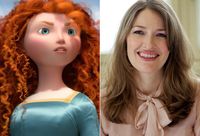 Brave (2012) — Kelly MacDonald: Scotland-born actress, Kelly MacDonald, was a perfect fit to voice the first Pixar Princess, fiery Merida in "Brave," which takes place in the Scottish Highlands (she replaced the decidedly American Reese Witherspoon in the role). Known for her more serious parts in "Trainspotting," "Finding Neverland," and "No Country for Old Men,' MacDonald enjoyed Merida’s spunky teen character that doesn’t need Prince Charming to save her.