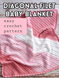 Diagonal Easy Crochet Baby Blanket Pattern - The Unraveled Mitten