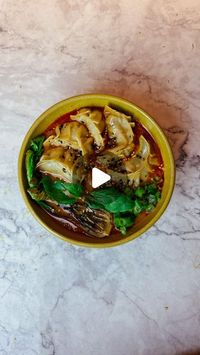 Joely Hiles on Instagram: "AUTUMN IN A BOWL 🥣 

This Thai red curry noodle soup is easy, delicious and super cozy, everything I need for my dinner rn🍜

To make this I simply fried off 1 tbsp of Thai red curry paste per person then topped up with coconut cream, veg stock, a splash of soy sauce and sesame oil then add to a bowl alongside vermicelli noodles, your favourite dumplings (I have a few tasty recipes on my page if you want to make your own), pack Choi, spring onion, shichimi and Thai basil then dig into this hug in a bowl☁️

#noodle #noodles #noodlesoup #asmr #comfortfood #cozycooking #thaicurry #redcurry #curry #vegan #veganfood #veganrecipes #asianfood #dumplings #gyoza #soup #soupseason #fallvibes"