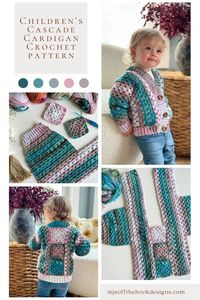 Introducing the Cascade Children's Cardigan Crochet Pattern—a free children's granny stitch cardigan pattern with a video tutorial.