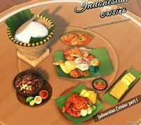 Download Indonesian Cuisine (Part 1) for Sims 4 at ModsHost NOW! *Adding more Southeast Asia representation for The Sims 4: For Rent Expansion Pack* Decoration Food CC, not custom recipe food. Indonesia is the biggest Southeast Asian country that is rich in cultures, with many ethnicities and has a lot of islands, therefore has many variants of cuisine culture, not just only Nasi Goreng, Rendang, Sate. ... #gaming #mods #sims4cc #videogames #sims #objects