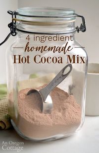 4 Ingredient Homemade Hot Cocoa Mix Recipe - An Oregon Cottage