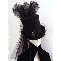 Lady Lucia Victorian Goth Black Riding Hat