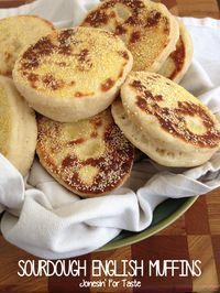 Sourdough English Muffins are a delicious use for sourdough starter removed when feeding!