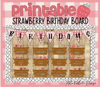 Strawberry Basket Birthday Bulletin Board This file is great for a birthday board display in your classroom.  This file contains birthday banner, 12 month baskets, and strawberries to add students names with birthday dates.  Strawberries can have names and dates added by hand or you can edit the files in PDF or Powerpoint.   Please note that this is a digital item. Downloadable PDF files will be sent to your email. The file can also be located in your purchase on the Etsy website. No physical item will be shipped to you. This item is not refundable, however, if you run into issues of any kind please reach out to me :)