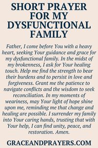 Are you seeking prayers for a dysfunctional family? Then we hope you can use these 6 kind prayers as a member of a dysfunctional family. Click to read all prayers for a dysfunctional family.