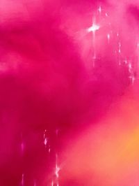 Contemporary abstract magenta and orange sparkle glimmer painting details