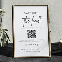 Say "I do" to a modern wedding! Are you planning a wedding? You'll need modern calligraphy wedding day signs, wedding table decorations, and minimalist Calligraphy Wedding Capture The Love Photo Share QR Code Signs. We offer modern calligraphy styles for all your needs