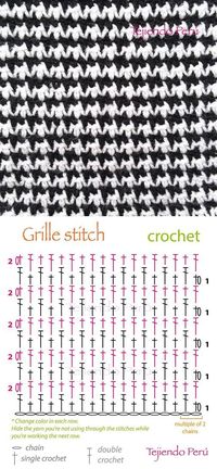 Crochetgrille stitch diagram (pattern or chart)