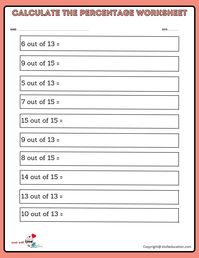 Calculate Percentage Of Raise 13 To 15 Worksheet | FREE Download