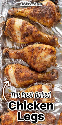 Looking for an easy Super Bowl recipe? This easy-to-make crispy baked chicken legs recipe from Ask Chef Dennis will be your family's new favorite chicken recipe. These chicken drumsticks are seasoned with simple pantry spices and oven-baked to perfection, resulting in crispy, crunchy, and incredibly flavorful chicken drumsticks. A perfect weeknight meal everyone will love! Try it today!