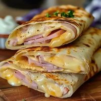 Air Fryer Hot Chicken Ham and Cheese Wraps