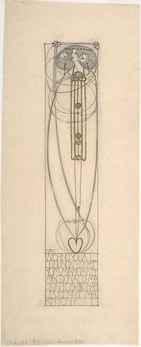 Drawing for a New Year's Card Charles Rennie Mackintosh (British, Glasgow, Scotland 1868–1928 London)