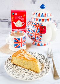 A perfect cup of English Tea Shop English breakfast tea and a slice of cake. Perfect!