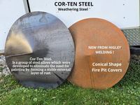 Fire Pit Covers Made From Cor-Ten Steel