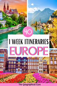 If you are planning a one week in Europe itinerary and need some destination inspiration, I have lots of ideas for you. This is the ultimate guide to 40+ ways to spend one week in Europe. These 7 day Europe itineraries take you to all the must visit countries and cities in Europe. You can even combine these 1 week Europe itineraries into a 2 week Europe itinerary. Read on to see where you'd like to road trip in Europe for one perfect week! Europe Itineraries | Europe Destinations