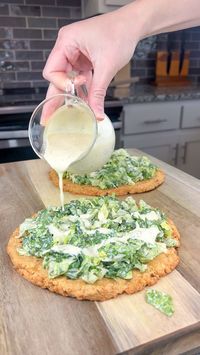 Viral Chicken Crust Caesar Salad Pizza