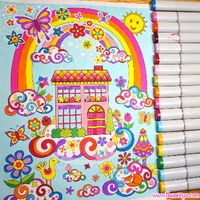 Happy Scene Coloring Page from Thaneeya McArdle's Follow Your Bliss Coloring Book