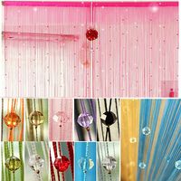 Imitated Crystals Beads String Curtain Window DIY Wall Decorations - White