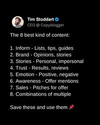 If you're a content creator, use these types, and click through to get a different perspective on the best types of content.