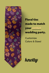 A floral necktie radiates charm and confidence. Choose from a bouquet of customizable floral neckties to suit any season or style. Modern design, meticulous craftsmanship, and responsible manufacturing mean these floral ties are never garden variety