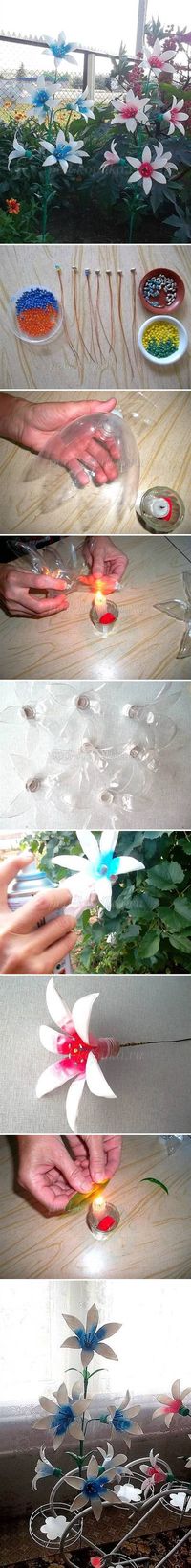 plastic water bottle recycle flowers