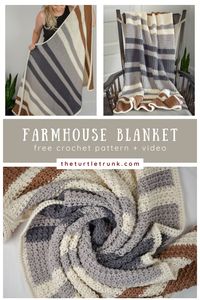 Farmhouse Blanket - Free Crochet Pattern - The Turtle Trunk