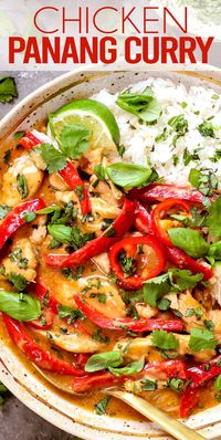 This Chicken Panang Curry tastes better than your favorite restaurant at a fraction of the price with easy to find ingredients and on your table in less than 30 Minutes!! #chicken #panang #chickenpanang #panangcurry #curry #thaifood #thairecipe #chickenrecipe #dinner #dinnerrecipes #dinnerideas #dinnerideas #recipe #recipeoftheday #recipeideas #recipesfordinner #crockpot