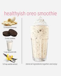 💕Enter this ‘Healthyish Oreo Smoothie’. A recreation of an Oreo Milkshake that is dairy free and the perfect indulgence for a hot summer day. . ✔️Simply add all ingredients to a blender and combine...