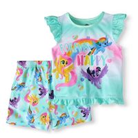 Toddler Girl Flutter Sleeve Top & Pajamas, 2pc Set, Size: 25 Months, Blue