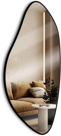 Amazon.com: Mirrona 40"x20" Asymmetrical Irregular Wall Mirror, Frameless Decorative Mirror for Livingroom Bedroom Bathroom Entryway Vanity, Horizontally or Vertically Wall Mounted, Black, VASTO : Home & Kitchen