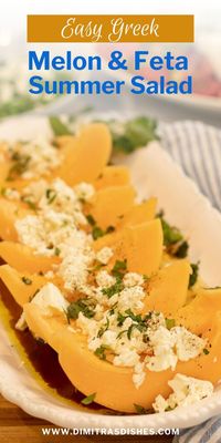 This melon & feta salad is such a simple salad with layers of flavor. The sweet melon goes so well with the tangy, creamy feta cheese. I make a sweet Balsamic Vinaigrette to compliment the melon and garnish it with fresh mint. Use the sweetest melon that you can get. Cateloupe, watermelon, and honeydew all work well for this recipe. Perfect easy summer salad recipe without the lettuce!