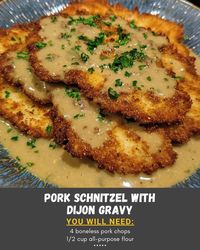 Easy Recipes By Crenn | Pork Schnitzel with Dijon Gravy