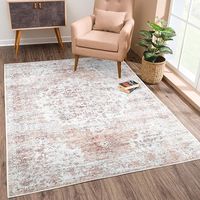 Amazon.com: Bloom Rugs Washable Non-Slip 8' x 10' Rug - Ivory/Blush Traditional Area Rug for Living Room, Bedroom, Dining Room, and Kitchen - Exact Size: 8' x 10' : Home & Kitchen