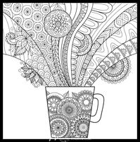 Coffee Mug Doodle Coloring Mural by Magic Murals