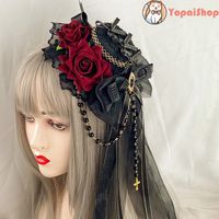 Order Free shipping Lolita Lolita Gothic kills dark all-match lo elegant flat hat small hat headdress hair accessories Shop Now at https://www.yopaishop.com/product/free-shipping-lolita-lolita-gothic-kills-dark-all-match-lo-elegant-flat-hat-small-hat-headdress-hair-accessories