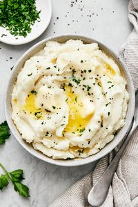 This easy mashed potato recipe is irresistibly creamy, buttery, and the best side dish for the holidays (Thanksgiving and Christmas) or a weeknight dinner!