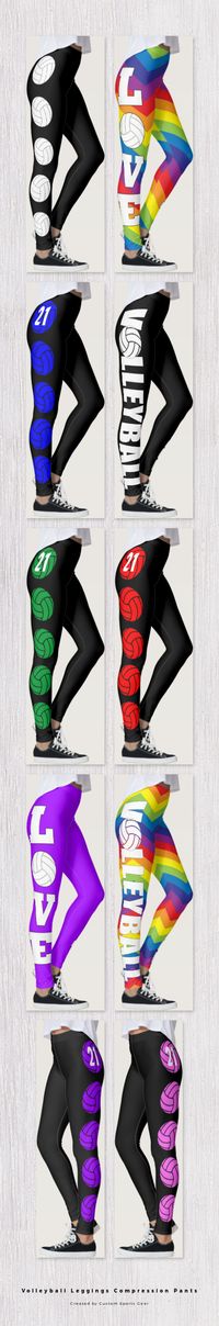 The coolest volleyball compression pants leggings on Zazzle! #volleyball #leggings #sports #compression