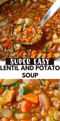 You simply can't beat a hearty and wholesome bowl of lentil and potato soup. This comfort food meal brings together the earthiness of lentils, the heartiness of potatoes and a savory mix of aromatic spices to create a soup that will satisfy you on the coldest day and is ideal for meal prep. | Vegetarian | Vegan | Plant based