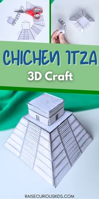 Chichen Itza 3D Craft for Kids- Learn about Mexico with this 3D Chichen Itza craft for kids! This paper craft is perfect for a Mexico unit of study at home or in the classroom, or as a fun activity for a Cinco de Mayo celebration. A great Mexico craft for preschool, kindergarten, or elementary aged children.